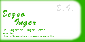 dezso inger business card